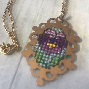 Floral Cross-stitch Necklace